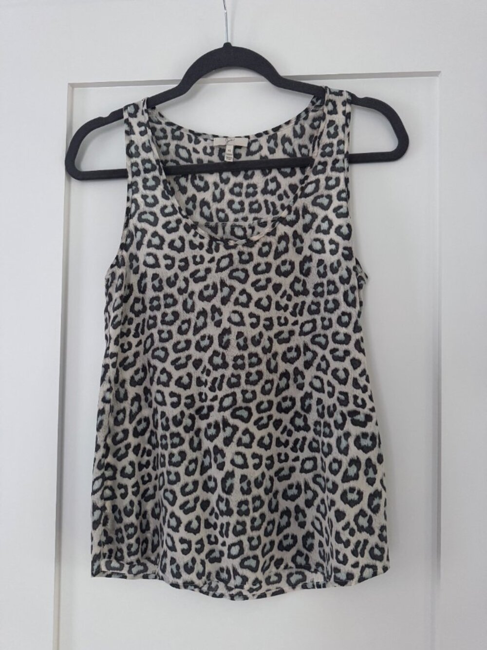 Joie 100% Silk Leopard Print Camisole Tank | XS | Gray & Black | Like New